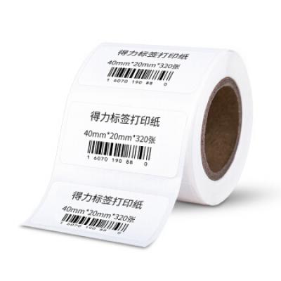 得力(deli)合成热敏标签纸 (40*20mm)三防不干胶热敏标签打印纸(320张/盒) 11890