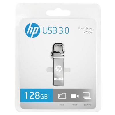 惠普（HP）128GB USB3.0 U盘 x750w 金属黑 高速安全金属钩头 办公u盘