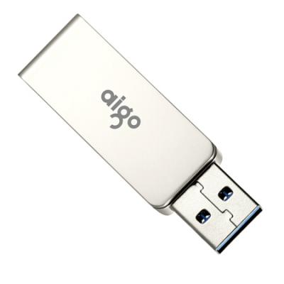 爱国者（aigo）128GB USB3.0 U盘 U330金属旋转系列 银色