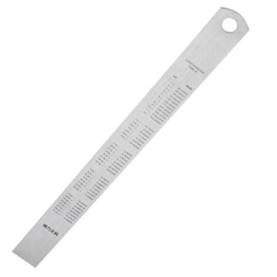 得力（deli） 不锈钢尺 测量绘图刻度尺子 办公用品 带公式换算表 8462 不锈钢20cm