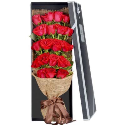 19朵红玫瑰花束礼盒 同城鲜花配送