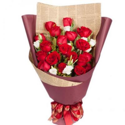 19朵红玫瑰花束 同城鲜花配送