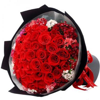 33朵红玫瑰花束 同城鲜花配送