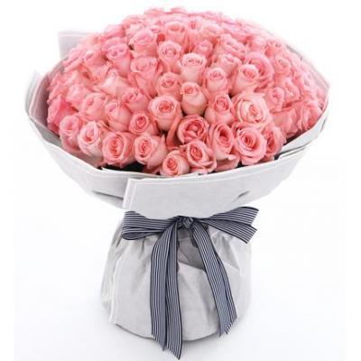 99朵戴安娜粉玫瑰花束 同城鲜花配送