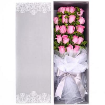 19朵粉玫瑰花束礼盒 同城鲜花配送