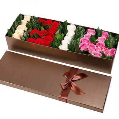 33朵混色玫瑰花束礼盒 同城鲜花配送