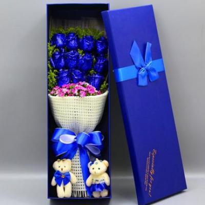 11朵蓝色妖姬花束礼盒 同城鲜花配送