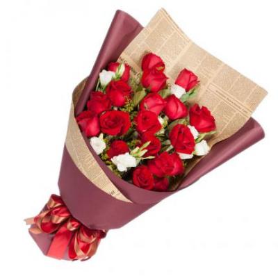 19朵红玫瑰花束 同城鲜花配送
