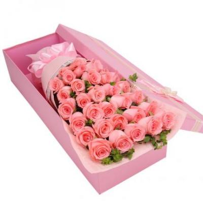 33朵戴安娜粉玫瑰花束礼盒 同城鲜花配送