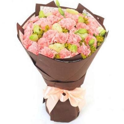 19朵粉色康乃馨花束 同城鲜花配送