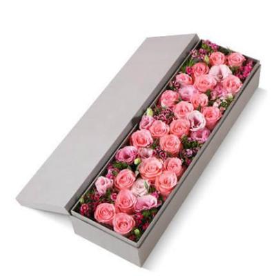 21朵戴安娜粉玫瑰礼盒 同城鲜花配送