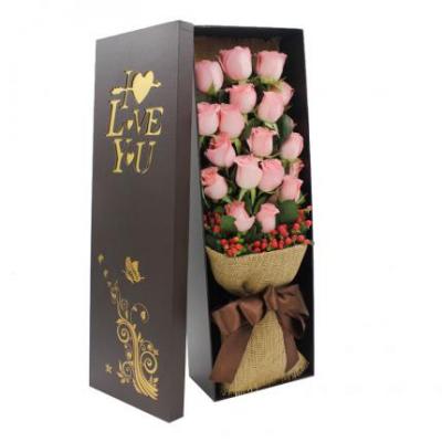 19朵粉色玫瑰花束礼盒 同城鲜花配送