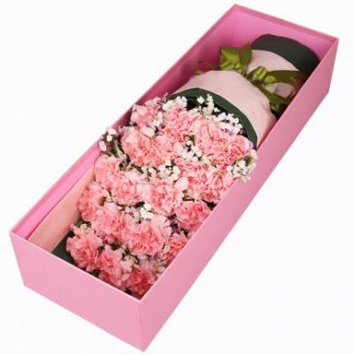 19朵粉色康乃馨花束礼盒 同城鲜花配送