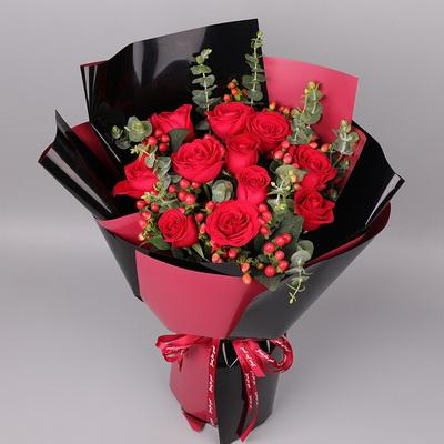 11支精品红玫瑰花束 同城鲜花配送