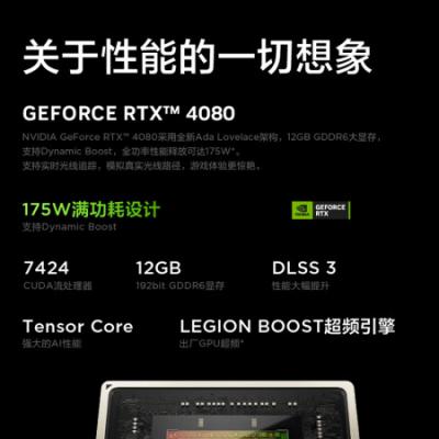 联想拯救者Y9000P 16英寸电竞游戏笔记本电脑(i9-13900HX/32G/1T/RTX4080/2.5k 240Hz高色域)碳晶灰