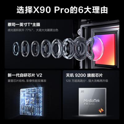 vivo X90 Pro 5G拍照手机 天玑9200旗舰芯片/自研芯片V2/蔡司一英寸T*主摄/120W双芯闪充