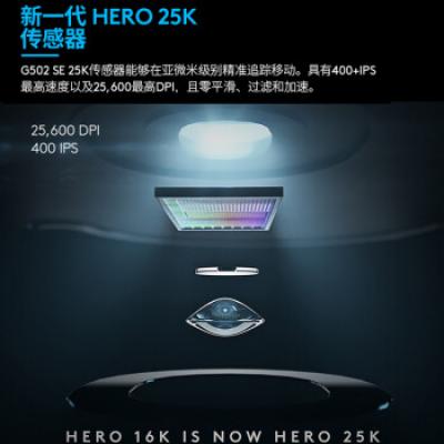 罗技G502HERO主宰者游戏鼠标 有线光电鼠标/RGB带配重/FPS吃鸡宏编程/笔记本电脑大手鼠标/男生礼物/25600DPI
