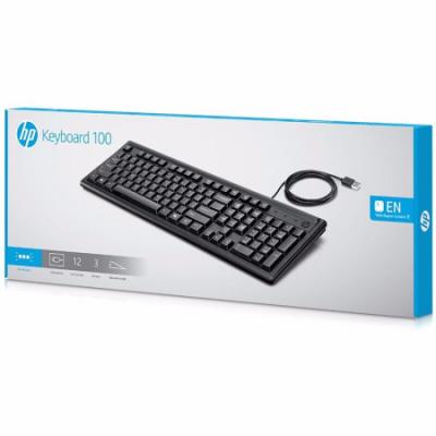 惠普K100键盘 USB接口有线键盘/家用办公电脑笔记本键盘/黑色