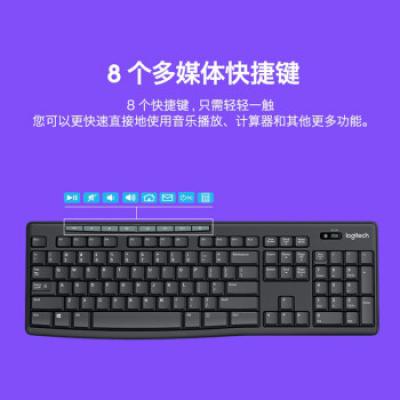 罗技MK270键鼠套装 无线键盘鼠标套装/家用办公台式机笔记本电脑通用/无线2.4G接收器/全尺寸/黑色