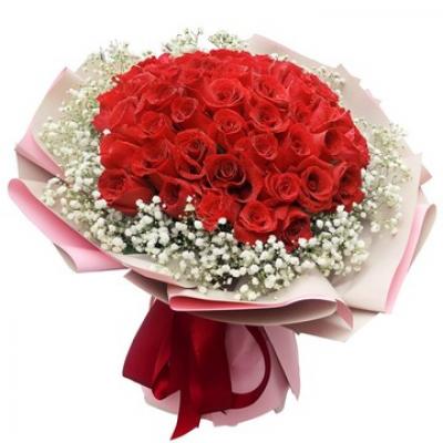 七夕情人节鲜花:灿若星辰 33朵精品红玫瑰花束