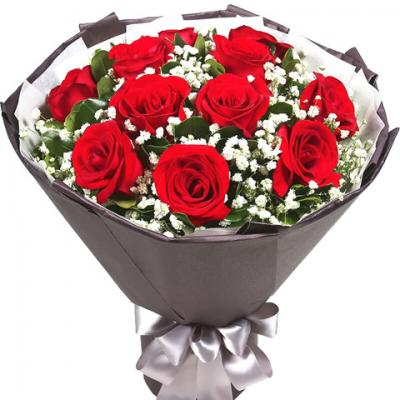 生日祝福鲜花:永远的情 11朵支精品红玫瑰花束