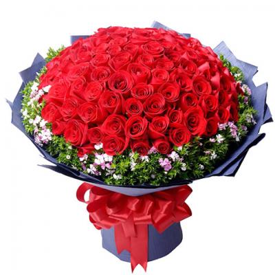 520情人节鲜花:爱恋一生 99朵精品红玫瑰花束
