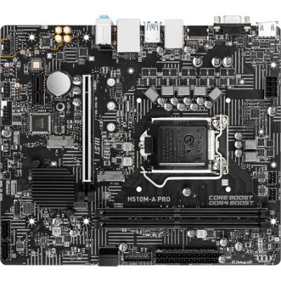 微星（MSI）H510M-A PRO 电脑主板 支持CPU 10400F/11400F/10400(INTEL H510/LGA 1200)